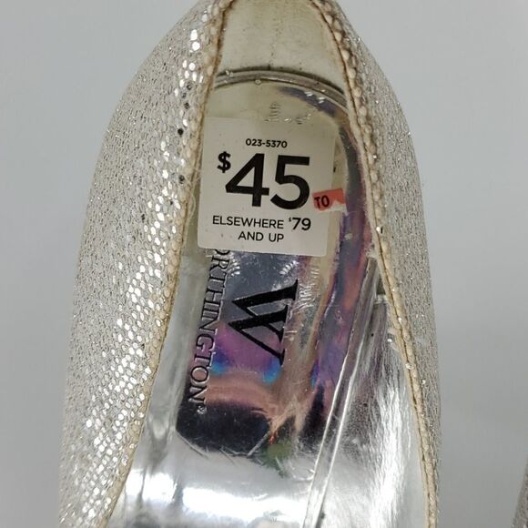 Worthington 6M silver glitter lucite heals, - Picture 3 of 10